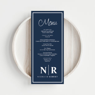Wedding Monogram Reception Or Engagement Dinner Menu