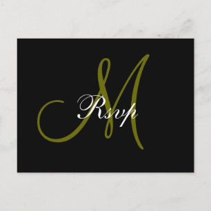 Wedding Monogram RSVP Postcard