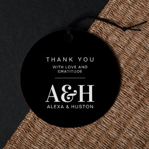 Wedding Monogram Simple Elegant Minimalist Chic Favour Tags