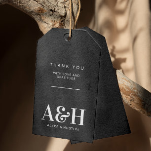 Wedding Monogram Simple Elegant Minimalist Chic Gift Tags