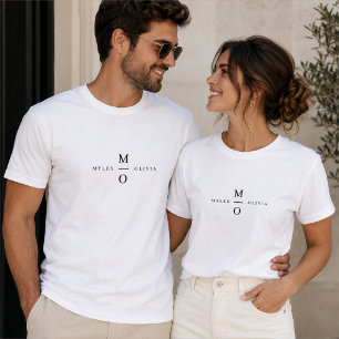 Wedding Monogram T-shirts Custom Couple Shirts