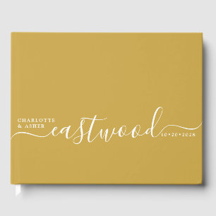 Wedding Monogram Wedding Mustard Guest Book