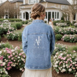 Wedding Monogram White Elegant Simple Minimalist Denim Jacket<br><div class="desc">A simple wedding monogram design with classic traditional typography in white in an elegant style. The text can be easily be customised with your names for the perfectly personalised design!</div>