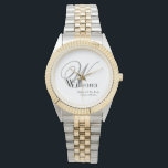 Wedding Mother Of The Bride Gift Monogram Chic  Watch<br><div class="desc">Wedding Bridal Party Gifts Mother Of The Bride Gift Monogram Elegant Simple Chic Watch(. Click personalise this template to customise it with your monogram initial, the name and the wedding date quickly and easily. Wedding Mother Of The Bride Gift Monogram Chic Watch, is part of the Parent Gifts Collection in...</div>