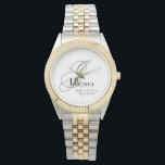Wedding Mother Of The Groom Gift Monogram Chic  Watch<br><div class="desc">Bridal Party Gifts Wedding Mother Of The Groom Gift Monogram And Personalised Simple Elegant Chic Watch(. Click personalise this template to customise it with your monogram initial, the name and the wedding date quickly and easily. Wedding Mother Of The Groom Gift Monogram Chic Watch, is part of the Parent Gifts...</div>