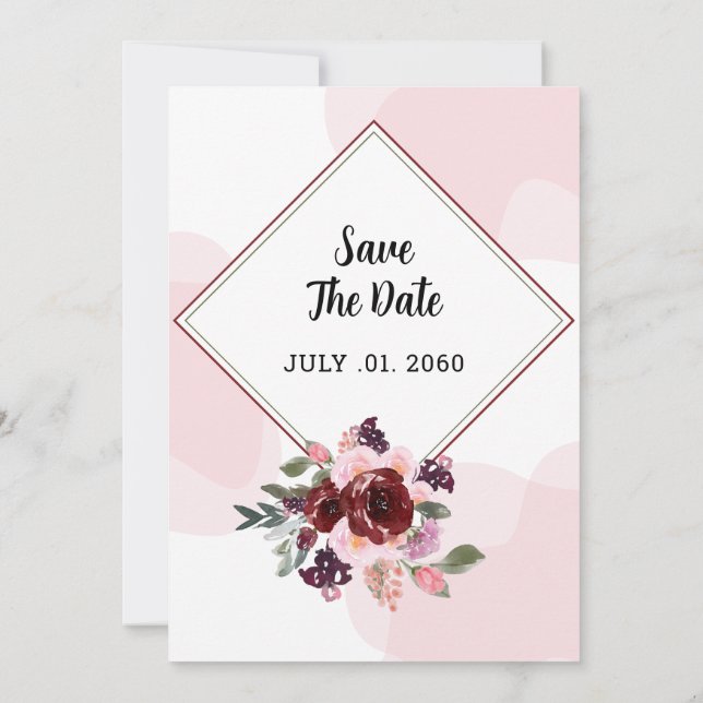 Wedding Mountain Editable Card Design Template (Back)