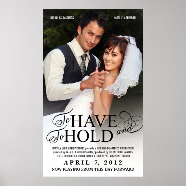 Wedding Movie Poster - Custom Photo Template (Front)