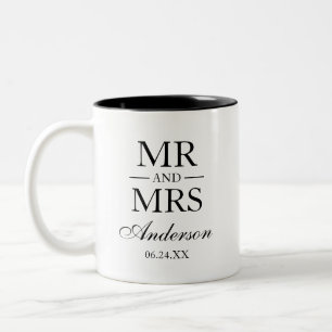 Wedding Mr. and Mrs. Two-Tone Coffee Mug