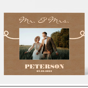 Wedding Mr & Mrs Personalised wooden picture frame