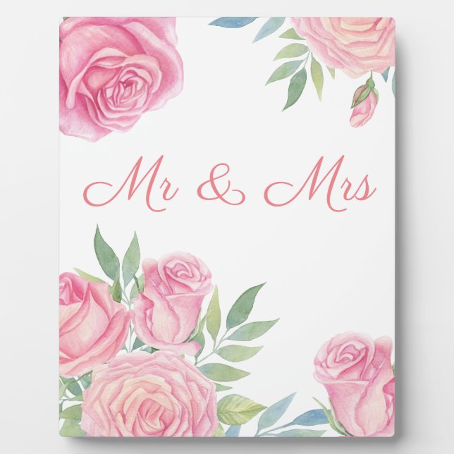 Wedding Mr & Mrs Reception Table Plaque (Front)