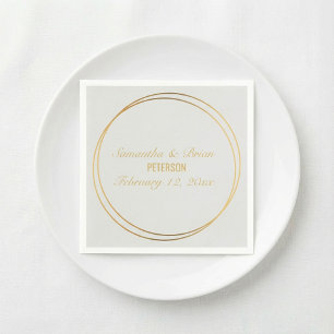 Wedding names with gold effect napkin