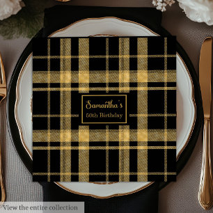 Wedding Napkins Black Gold Personalised Keepsake