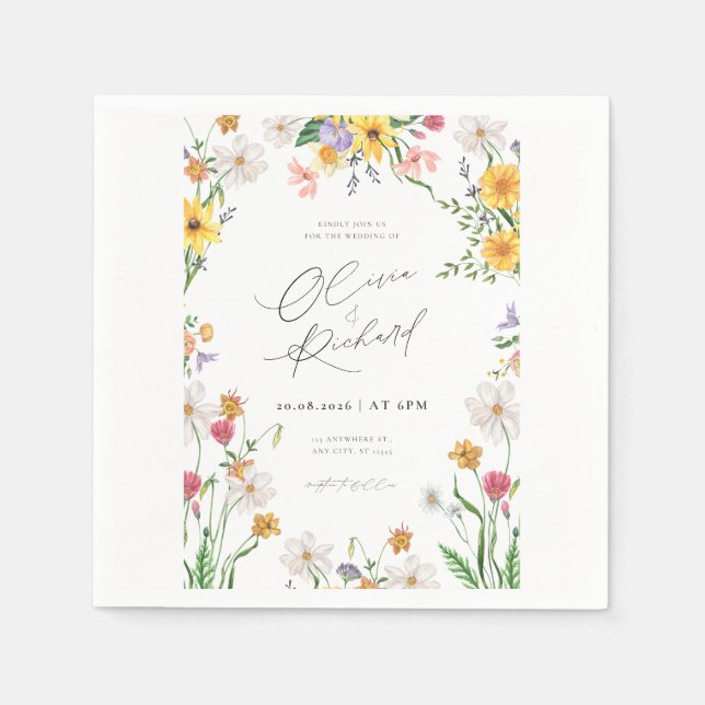 Wedding Napkins – Elegant Personalised Décor   (Front)