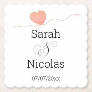 Wedding napkins personalised minimalist paper coaster