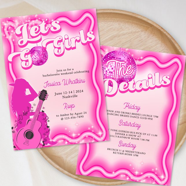 Wedding,Nashville Bachelorette, Bachelorette,  Invitation (Creator Uploaded)