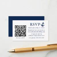 Wedding Nautical Blue Anchor RSVP QR