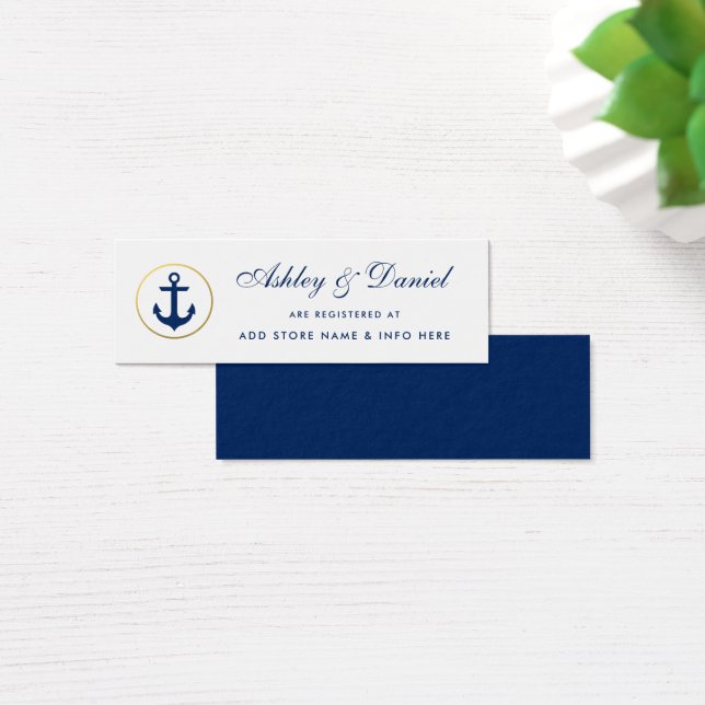 Wedding Nautical Blue Registry Insert Card (Desk)