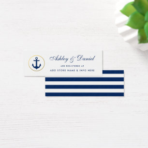 Wedding Nautical Blue Striped Registry Insert Card