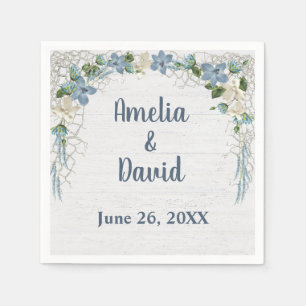 Wedding Nautical Net On Whitewashed Wood Napkin