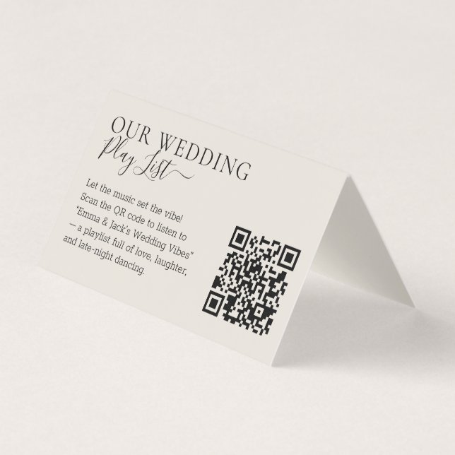 Wedding Neutral Cream QR Code Playlist (Front)
