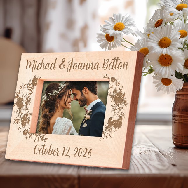 Wedding Newlywed Anniversary  Floral Flower Etched Frames (Creator Uploaded)