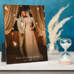 Wedding Newlywed Couple Photo Keepsake Plaque<br><div class="desc">A modern monogrammed wedding photo plaque gift for the bride and groom,  with date established and name. Simple minimalist wedding memento keepsake.</div>