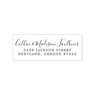 Wedding Newlywed Return Address Rubber Stamp