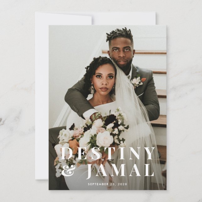 Wedding Newlyweds Couple Photo Card (Front)