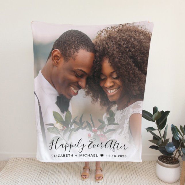 Wedding Newlyweds Photo Fleece Blanket (Creator Uploaded)