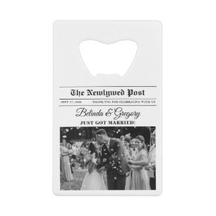 Wedding Newspaper Fun Black & White Photo Favor