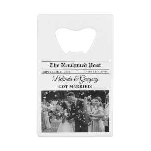 Wedding Newspaper Fun Black & White Wedding Favour