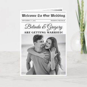 Wedding Newspaper Fun Photo Order of Service Programme