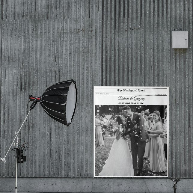 Wedding Newspaper Fun Photo Photobooth Backdrop Tapestry (Wedding Newspaper Fun Photo Photobooth Backdrop)