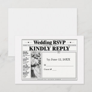 Wedding Newspaper RSVP Card