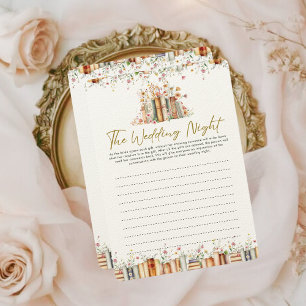 Wedding Night Book-Themed Bridal Shower Game Card