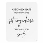Wedding No Assigned Seats, Sit Anywhere Sign