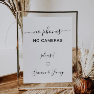 Wedding No Devices Sign, No Phones No Cameras,  Invitation