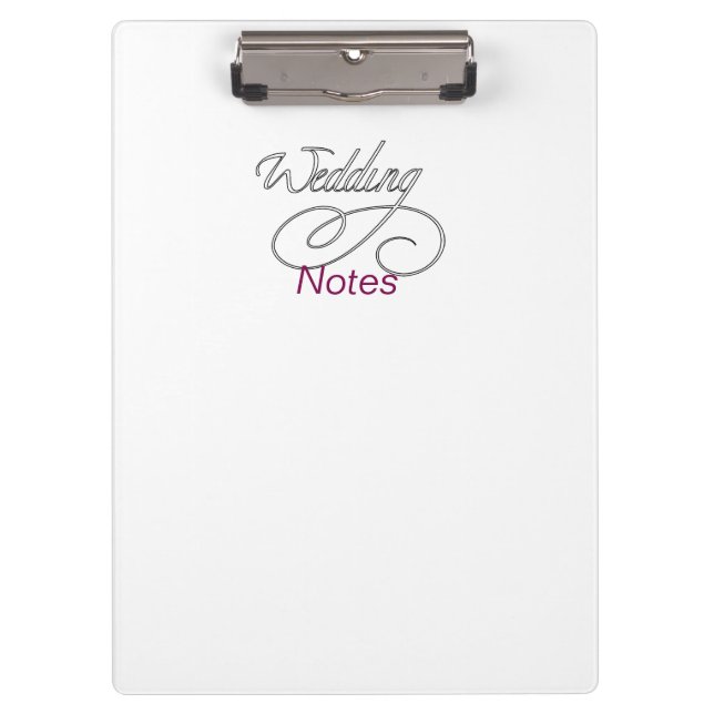 Wedding Notes Appointment Note Keeper Business Clipboard (Front)