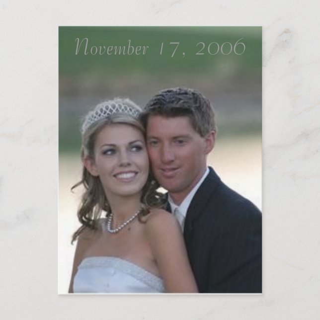 wedding, November 17, 2006 Postcard (Front)