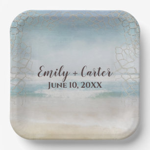 Wedding Ocean Beach With Net Paper Plate