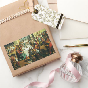 Wedding of Cana by Andrea Boscoli, Renaissance Art Rectangular Sticker