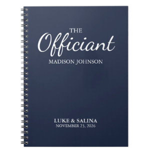 Wedding Officiant Ceremony Personalised Elegant Notebook