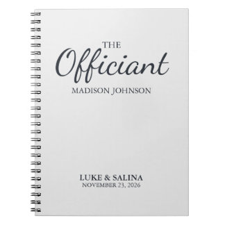 Wedding Officiant Ceremony Personalized Elegant Notebook