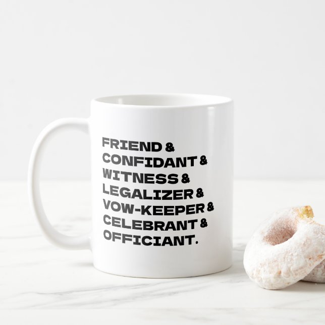 Wedding Officiant Customise List Coffee Mug (With Donut)