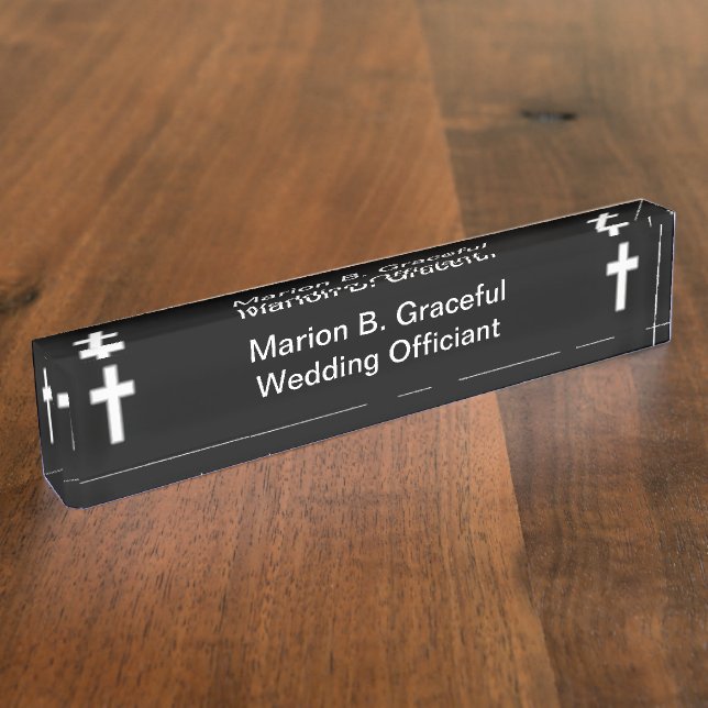 Wedding Officiant Desk Nameplate (Side)