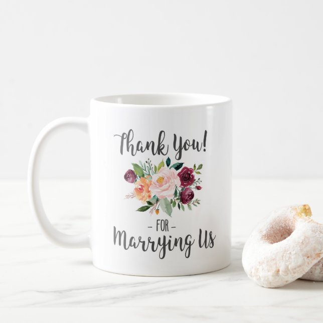 Wedding Officiant Gift - Thank You For Marrying Us Coffee Mug (With Donut)