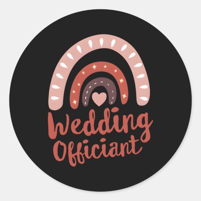 Wedding Officiant Proposal Will You Marry Us Boho Classic Round Sticker (Front)
