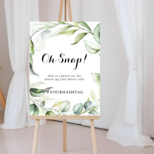 Wedding Oh Snap Watercolor Eucalyptus Greenery  Poster