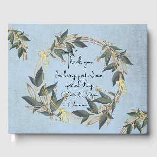 Wedding Olive Wreath Personalised Guest Book
