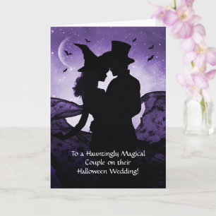 Wedding on Halloween Love Romance with Witchy Card